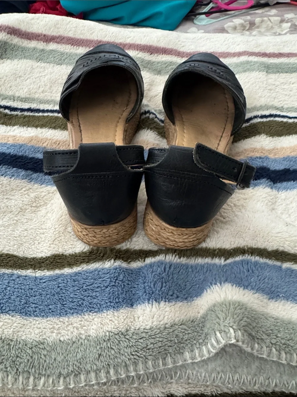 Agave Girl Black Hand Woven Leather Ankle-Strap Women's Flats